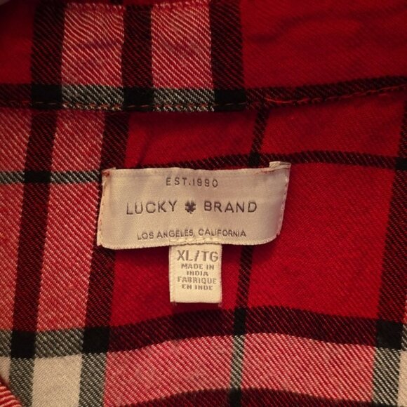 Lucky Brand XL red plaid button up shirt - Picture 3 of 3